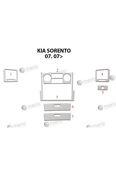 meriç cockpit design ميريتش ®   كيا سورينتو تورسيدو امامي مطلي الومنيوم 7 قطع 2007-2010