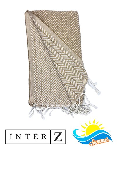 INTER Z Πετσέτα θαλάσσης 100% βαμβακερή, Xxl 100x180cm, Marmaris, Καφέ