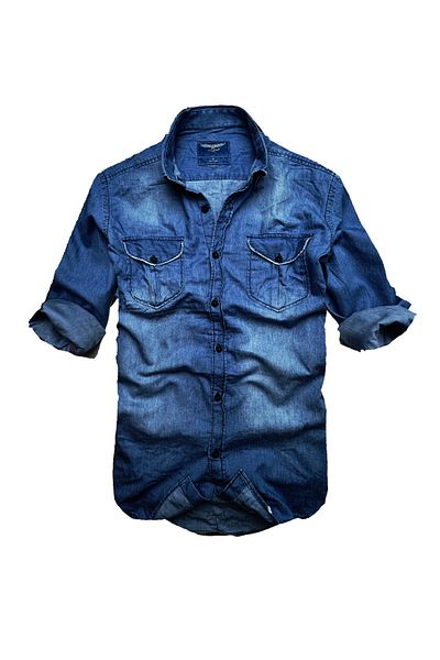 GULF BIRD Slim Fit Πουκάμισο τζιν από καθαρό βαμβακερό ύφασμα τζιν- -σκούρο μπλε--