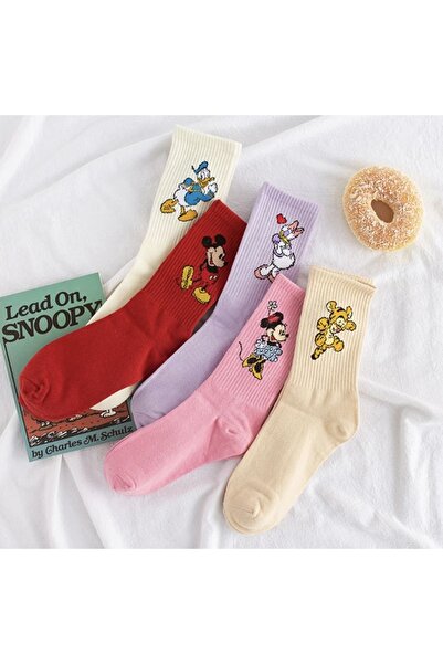 çorapdunyam Σετ 5 χαριτωμένων κάλτσες τένις κολεγιακού στυλ με χαριτωμένους χ...