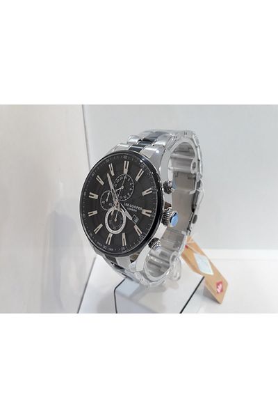 Lee Cooper Lc07670.360 Men's Wristwatch with Calendar, Chronometer, 5 Atm Waterproof, Steel Cord