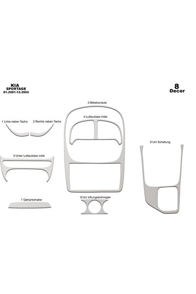 meriç cockpit design ميريتش ®   كيا سبورتاج توربيدو امامي مطلي الومنيوم 8 قطع...