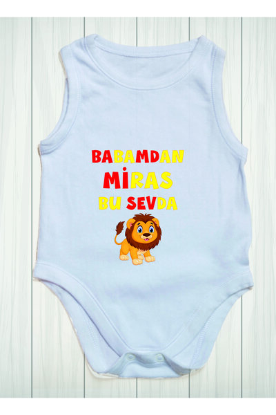 SPACE DRESS Heritage from My Father This Love Printed Cotton Baby Bodysuit