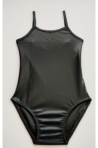 LULLY KİDS Girl's Shiny Black Strappy Swimsuit