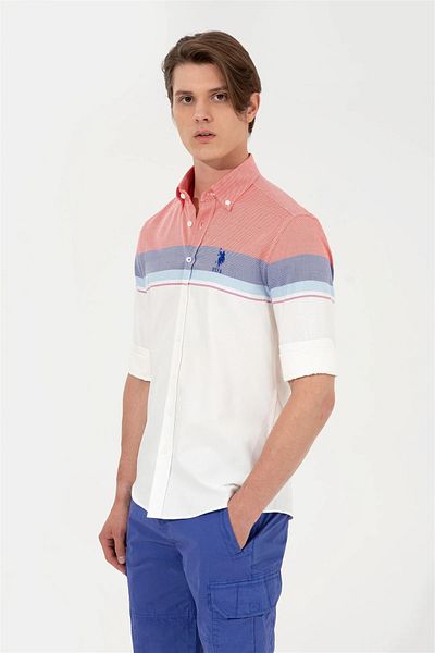 U.S. Polo Assn. Οριζόντιο ριγέ μακρυμάνικο ανδρικό πουκάμισο