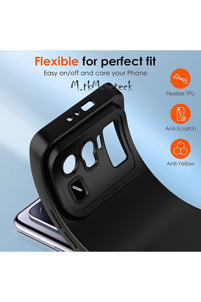m.tk moveteck حافظة متوافقة مع هاتف Xiaomi Mi 11 Ultra مع حماية لعدسة الكاميرا، غطاء سيليكون مرن ناعم غير لامع ممتاز