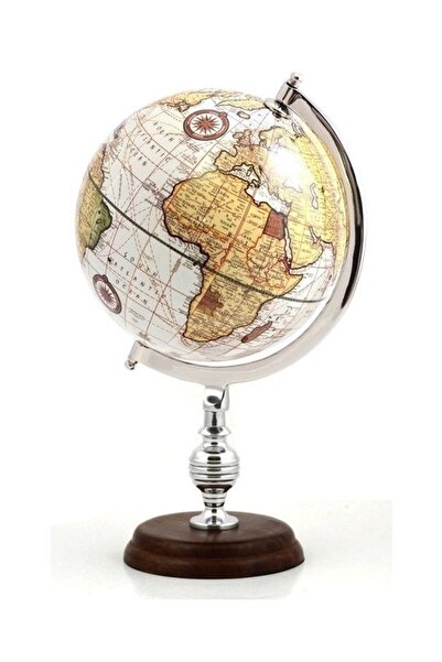 ehobim Authentic Metal Eksenli Ağaç Tabanlı Yer Küre Dünya Küresi 38cm