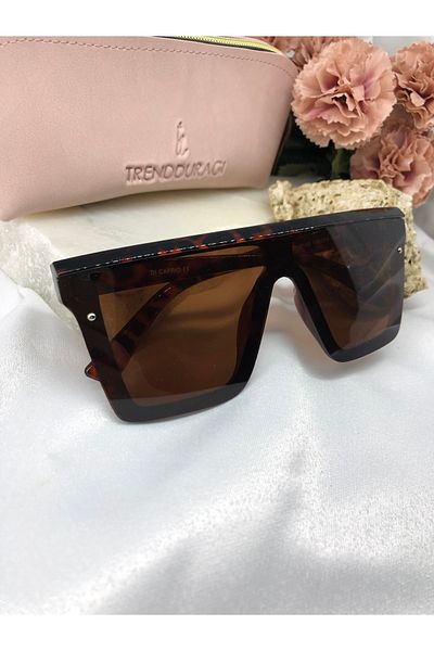 Di Caprio Cloch Rectangular Leopard Women's Sunglasses