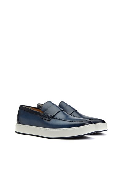 George Hogg Lacivert Erkek Deri Loafer