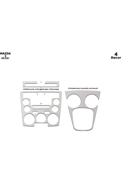 meriç cockpit design ميريتش ®   مازدا 2 توربيدو امامي مطلي الومنيوم 4 قطع 200...
