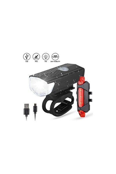 Dream Plus Usb Şarjlı Bisiklet Ön-arka Far Stop Lambası Seti