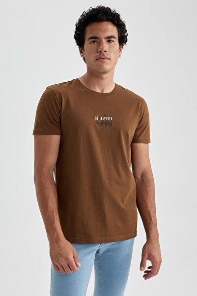 DeFacto Slim Fit Crew λαιμόκοψη κοντό μανίκι 100% βαμβάκι A2631ax23sm