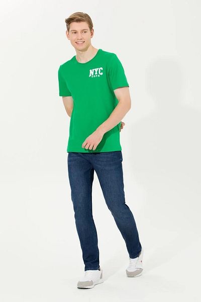 U.S. Polo Assn. Ανδρικό μπλουζάκι με λαιμόκοψη Apple Green