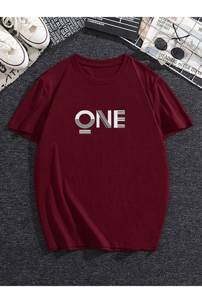 Pasage Griland Oversize Unisex Plum Color Cute Little Cat Printed T-shirt