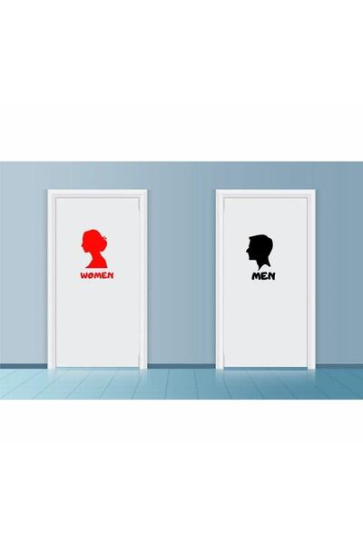 EYBA STİCKER Wc Kapısı Man Ve Women Sıtıcker Kadın Erkek -bay Büyük Sticker T...