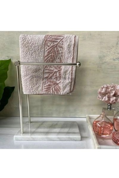 Housess Natural Marble Towel Holder with Double Hand Towel Holder