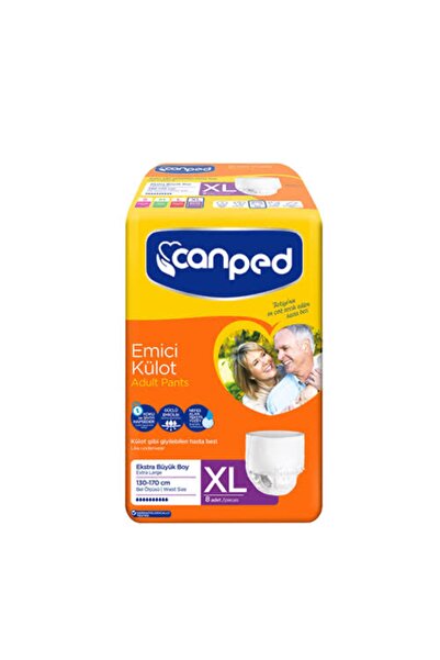 Canped Emici Külot Hasta Bezi 8'li Xl Beden