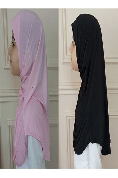 ALLURİNG Bone Practical Hijab Scarf-2 Pieces (BLACK-PINK)