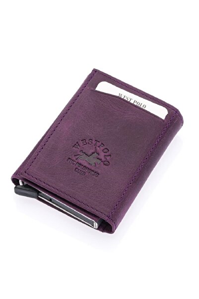 Westpolo Safari Genuine Leather Unisex Mechanical Wallet with Plenty of Card Holder Compartments