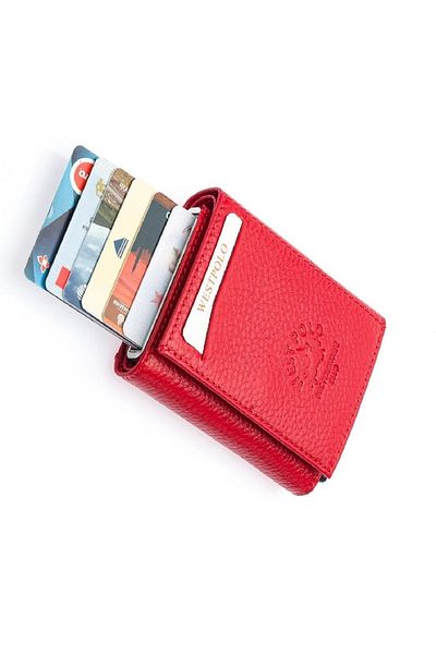 Westpolo Safari Genuine Leather Unisex Mechanical Wallet with Plenty of Card Holder Compartments