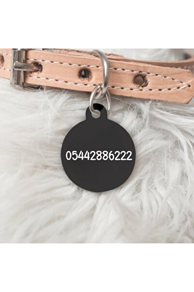 PATİMİO Isme Özel Çelik Kedi Köpek Isimlik Künyesi Siyah Renk