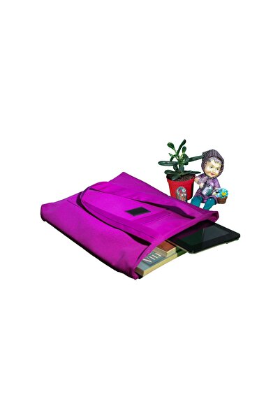 Generic Brand Women's Purple Zippered Hand and Shoulder Bag Fabric Tote Bag S...