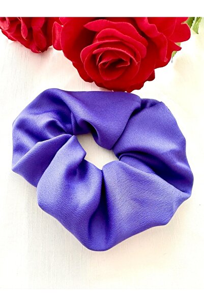 alsaccessories Γυναικεία Μωβ Χρώμα Επίπεδη Σατέν Πόρπη Μεγάλου Μεγέθους Bagel