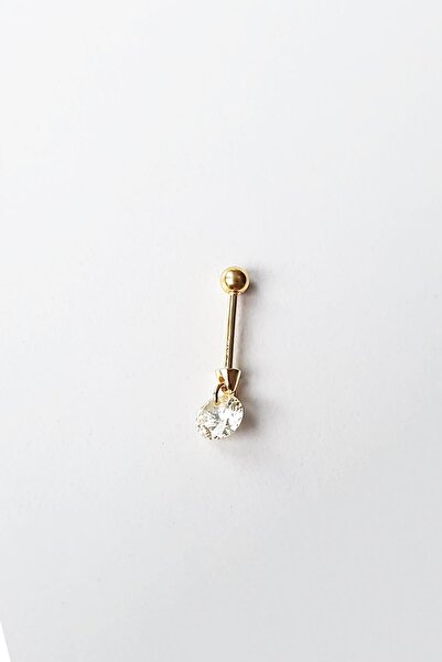 MorMajor Silver Tekli Ithal Şeffaf Sarı Fancy Kesim Gümüş Küpe Piercing