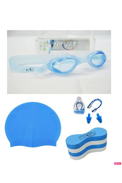 Povit 2540 Children's Swimming Goggles Anti Fog UV Protection Vacuum Sea Goggles + Cap + Spigot + Pullboy