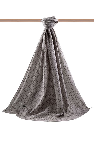 Vissona Γυναικείο σάλι πολυτελείας Medina Silk Grey-3