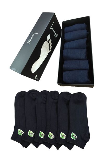 Leement socks Мъжки бамбукови 6 чифта безшевни къси чорапи до глезена с плосък пръст, удобни еластични