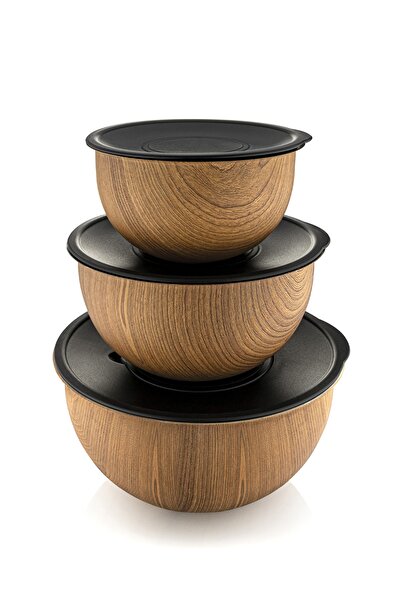 Bambum Rose Wood - 3''lü Metal Karıştırma Kabı Kestane