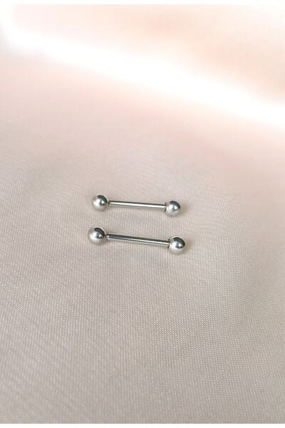 Bylin Cerrahi Çelik Memeucu/nipple Piercing- Bar Kalınlığı 1,2 Mm (İNCE)( 1 Ç...
