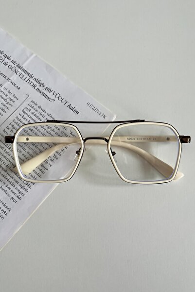 EYO نظارات سيري بلون كريمي - بلوك أزرق