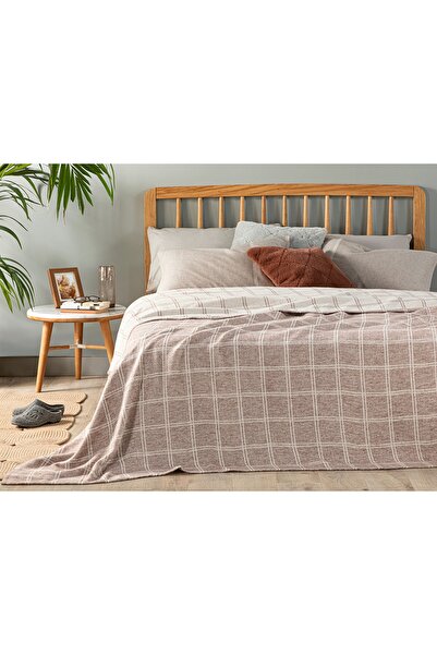 English Home Κουβέρτα μονόχρωμη από μαλακό βαμβάκι 150x200 εκ. καφέ