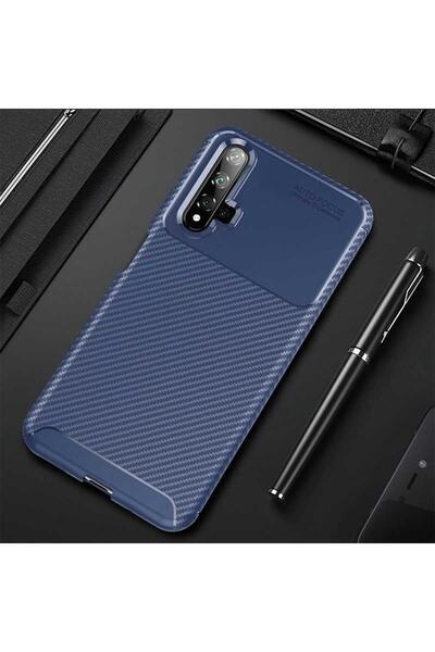 ZM STORE جراب Huawei Nova 5t بتصميم كربوني رائع وغطاء أسود