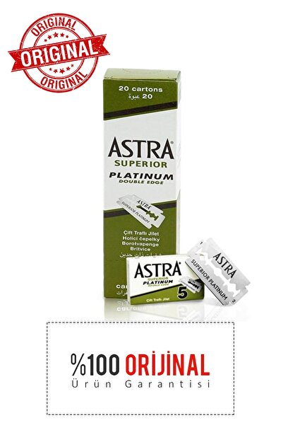 Astra 100 Yaprak Jilet Superior Platinum Tıraş Bıçağı Tam Bıçak 20 X 5 Paket