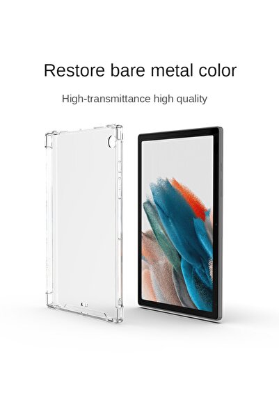 Nezih Case Samsung Galaxy Tab A8 10.5 Sm-x200 / X205 / X207 حافظة جانبية محمية ضد الصدمات ومضادة للصدمات شفافة