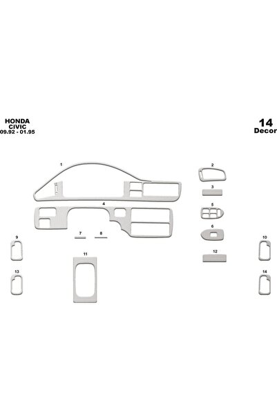 meriç cockpit design ميريك® قطع غيار هوندا سيفيك الأمامية من الألومنيوم 14 قط...