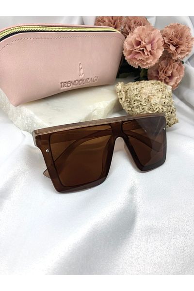 Di Caprio Cloch Rectangle Brown Women's Sunglasses