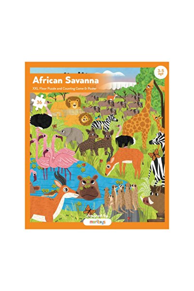 Genel Markalar African Savanna - 36 Parça Xxl Dev Puzzle, Gözlem Ve Sayma Oyunu & Posteri