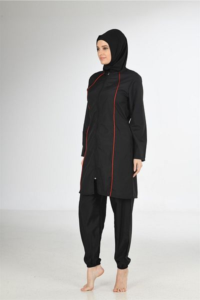 Fantasy 3219 Battal Plus Size Black Classic Full Covered Hijab Swimsuit