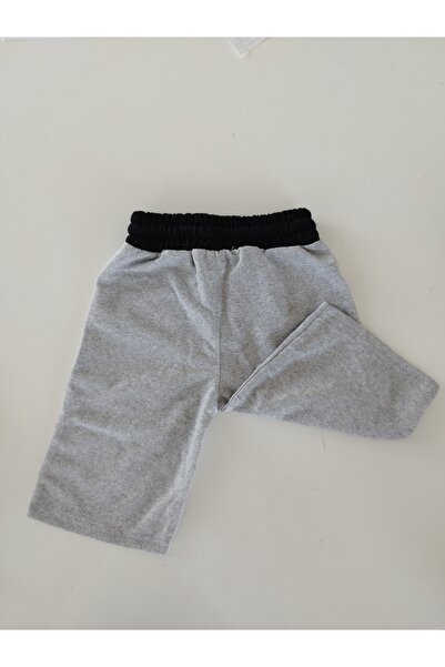 karelim tekstil Erkek Çocuk Gri Renk Cepli Baskılı Şort Kapri