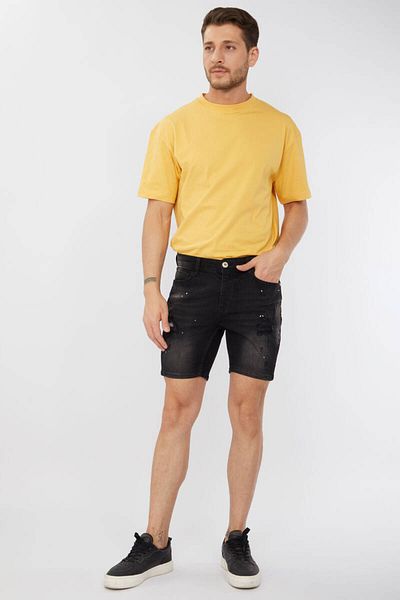 Bluewhite Ανδρικό μπάλωμα με λεπτομέρειες Jean σορτς Anthracite