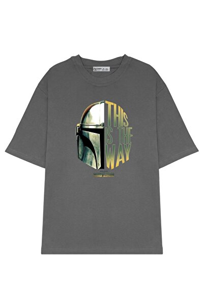 GreenMint تي شيرت للجنسين كبير الحجم The Mandalorian This Is The Way Helmet