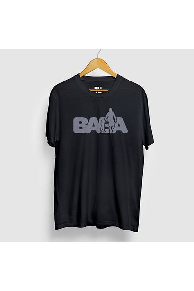 TÜşört Tricou din bumbac cu decolteu rotund cu design siluetă scrisă tată fată tată