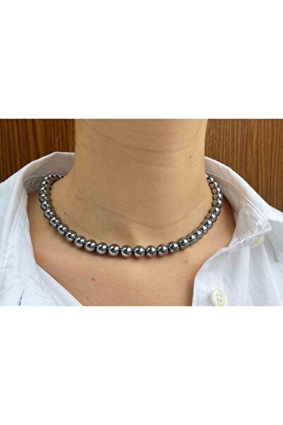 NehirTaş قلادة معتمدة من حجر تيراهيرتز 8 مم من الحجر الطبيعي