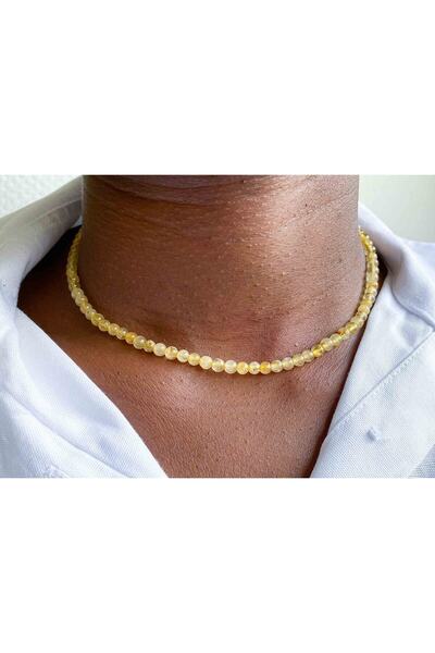 NehirTaş حجر طبيعي 4 مم - قلادة بريل ذهبية معتمدة