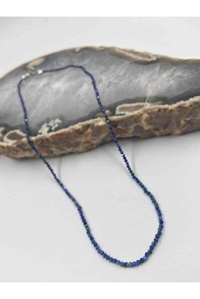 NehirTaş Sertifikalı Lapis Lazuli Taşı Doğaltaş Kolye 2 Mm