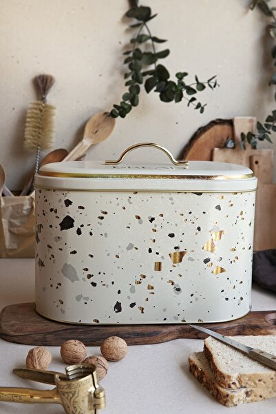 EVLE وعاء الخبز المعدني البيضاوي، سلة الخبز، صندوق الخبز، Terrazo Er002-9g